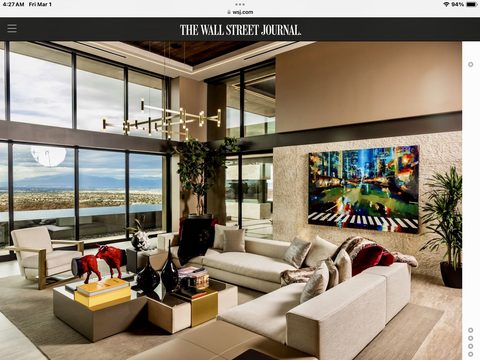 A Yared Nigussu painting in Oscar de la Hoya's Las Vegas home, as featured in The Wall Street Journal
